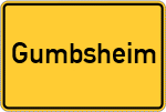Place name sign Gumbsheim