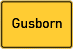 Place name sign Gusborn