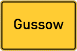 Place name sign Gussow