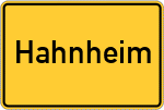 Place name sign Hahnheim