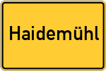 Place name sign Haidemühl