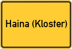 Place name sign Haina (Kloster)