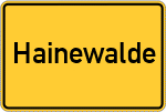 Place name sign Hainewalde