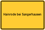 Place name sign Hainrode bei Sangerhausen