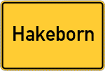 Place name sign Hakeborn