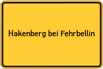 Place name sign Hakenberg bei Fehrbellin