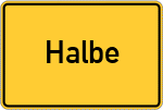 Place name sign Halbe