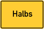 Place name sign Halbs