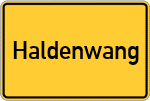 Place name sign Haldenwang, Kreis Günzburg