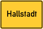 Place name sign Hallstadt
