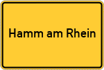 Place name sign Hamm am Rhein