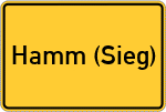 Place name sign Hamm (Sieg)