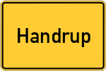Place name sign Handrup