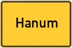 Place name sign Hanum