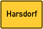 Place name sign Harsdorf, Oberfranken