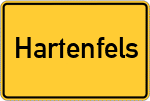 Place name sign Hartenfels