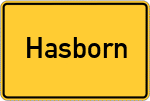 Place name sign Hasborn, Eifel