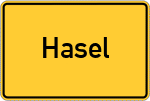 Place name sign Hasel