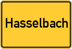 Place name sign Hasselbach, Westerwald