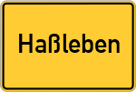 Place name sign Haßleben, Thüringen