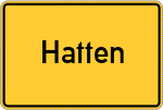 Place name sign Hatten, Oldenburg