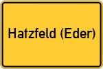 Place name sign Hatzfeld (Eder)