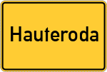 Place name sign Hauteroda