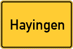 Place name sign Hayingen