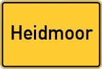 Place name sign Heidmoor, Holstein