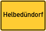 Place name sign Helbedündorf