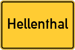Place name sign Hellenthal, Eifel