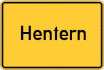 Place name sign Hentern