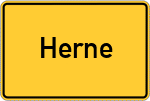 Place name sign Herne, Westfalen