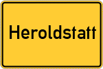 Place name sign Heroldstatt