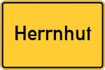 Place name sign Herrnhut