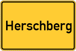 Place name sign Herschberg, Pfalz
