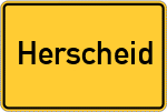 Place name sign Herscheid, Westfalen