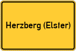 Place name sign Herzberg (Elster)