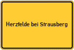 Place name sign Herzfelde bei Strausberg