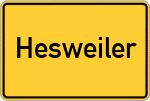Place name sign Hesweiler