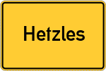 Place name sign Hetzles