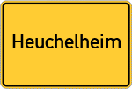 Place name sign Heuchelheim, Kreis Gießen