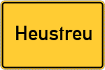Place name sign Heustreu