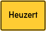 Place name sign Heuzert