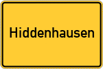 Place name sign Hiddenhausen