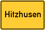 Place name sign Hitzhusen