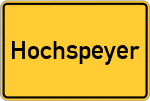 Place name sign Hochspeyer
