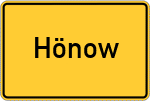 Place name sign Hönow