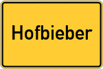 Place name sign Hofbieber