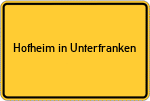 Place name sign Hofheim in Unterfranken